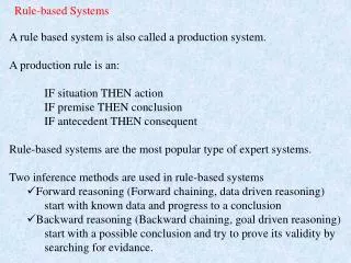 Rule-based Systems