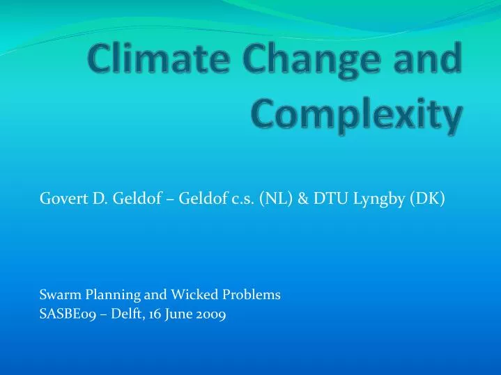 climate change and complexity