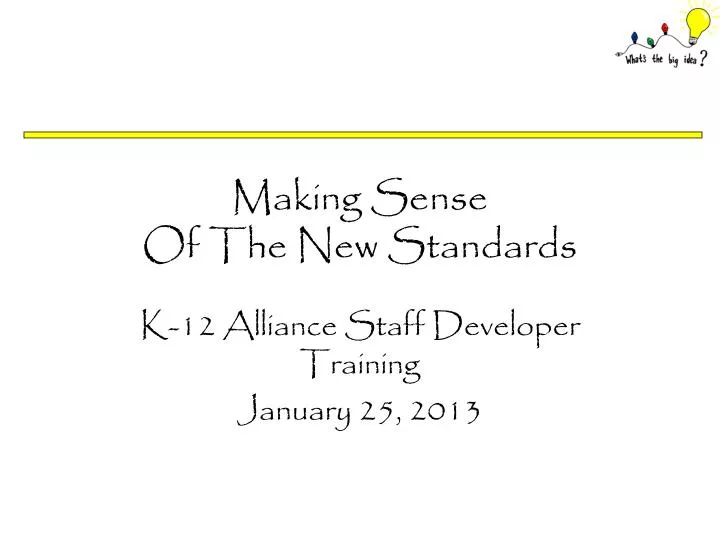 making sense of the new standards