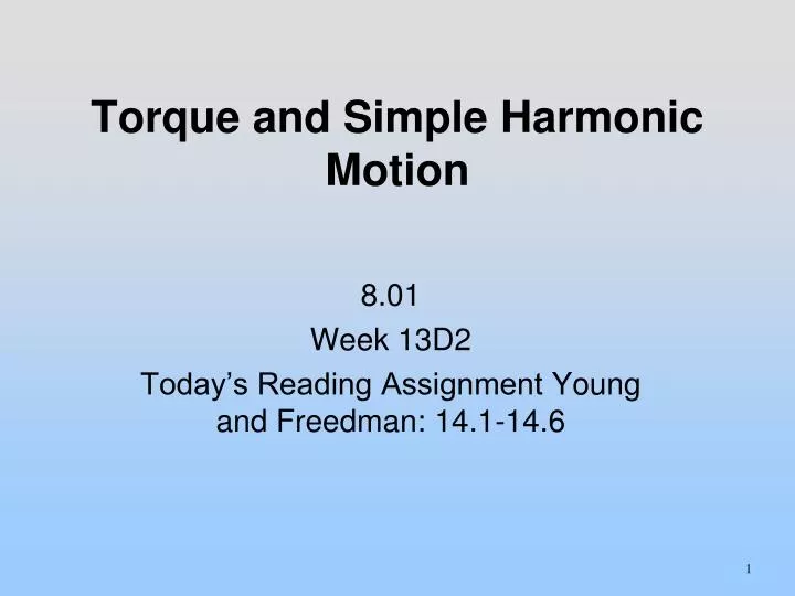 torque and simple harmonic motion
