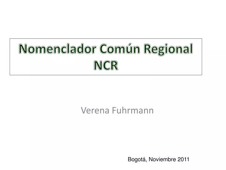 nomenclador com n regional ncr