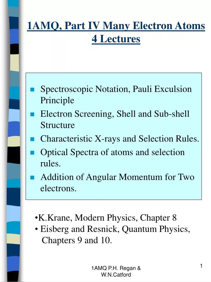 1amq part iv many electron atoms 4 lectures