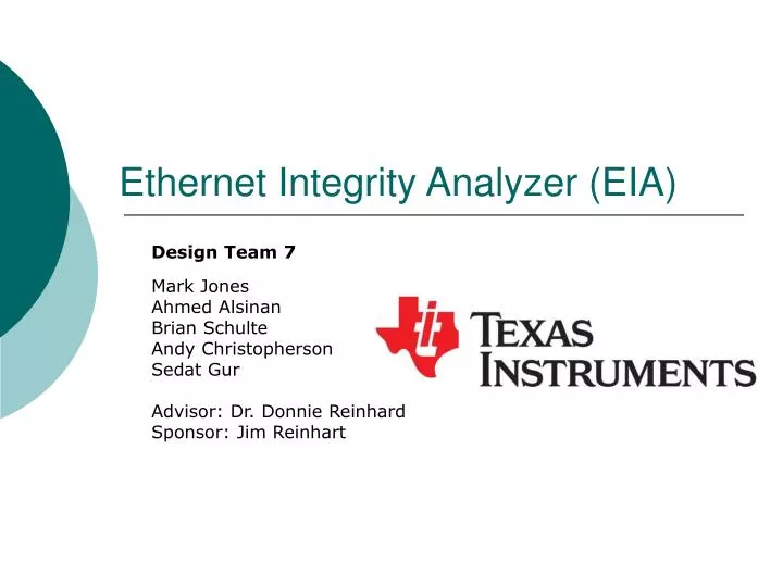 ethernet integrity analyzer eia