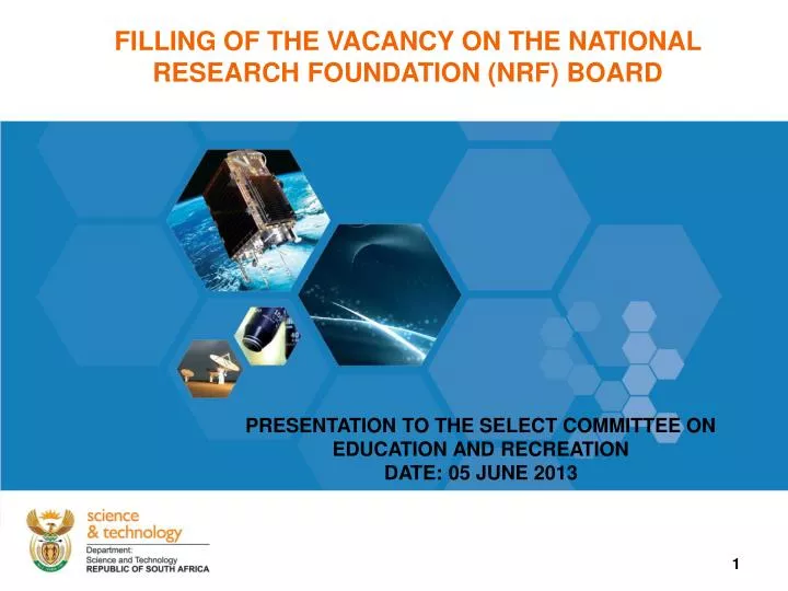 filling of the vacancy on the national research foundation nrf board