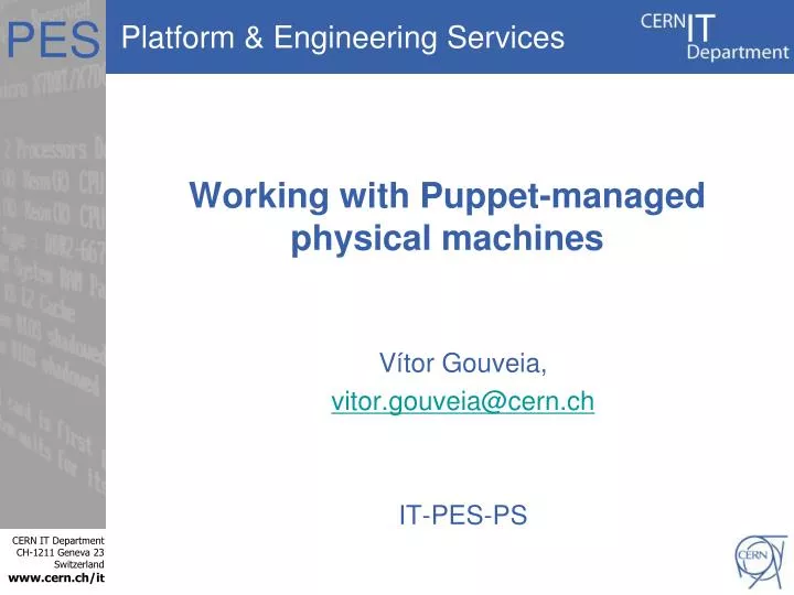 working with puppet managed physical machines