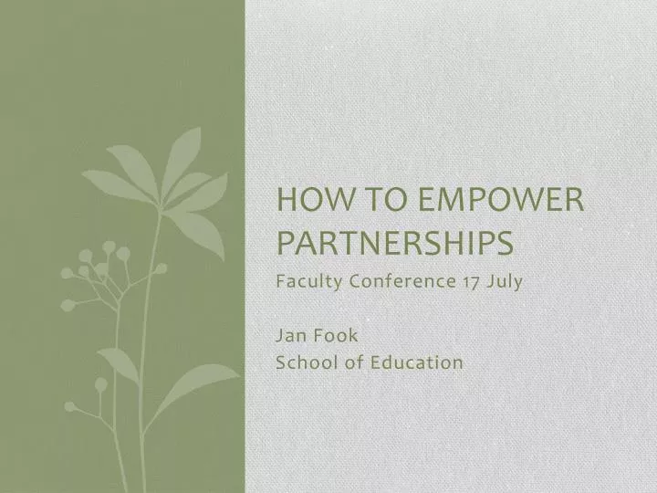 how to empower partnerships