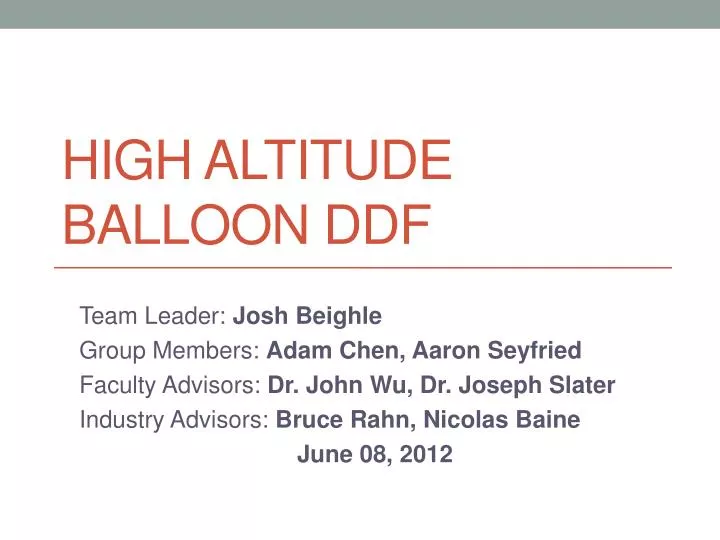 high altitude balloon ddf