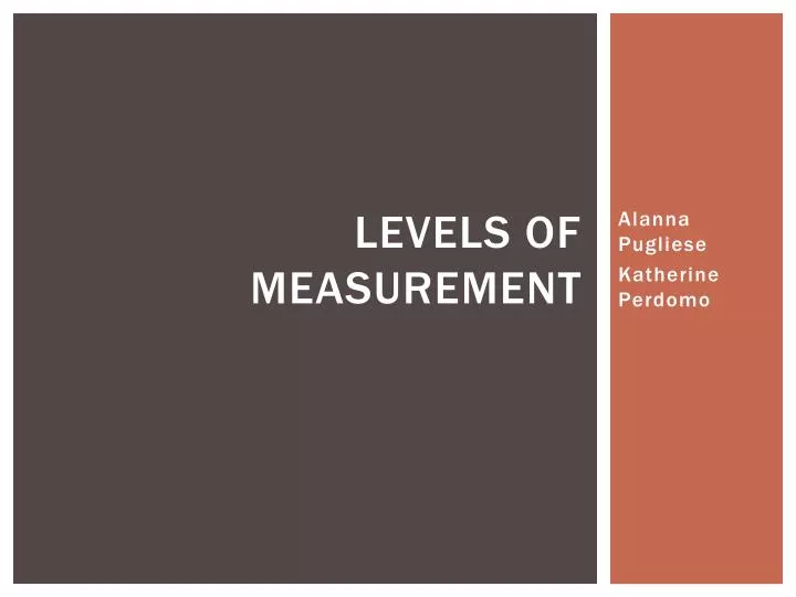levels of measurement