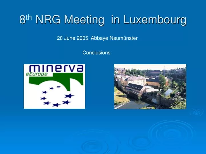 8 th nrg meeting in luxembourg