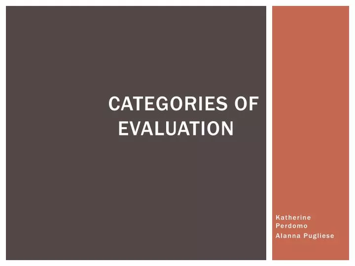 categories of evaluation