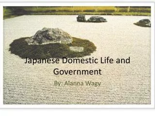 Japanese Domestic Life and Government
