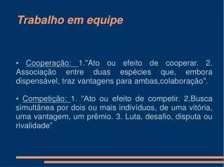 trabalho em equipe