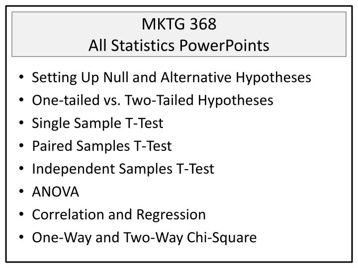 mktg 368 all statistics powerpoints
