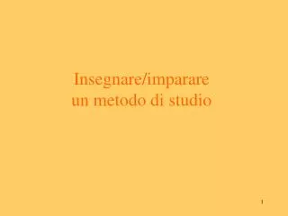 insegnare imparare un metodo di studio