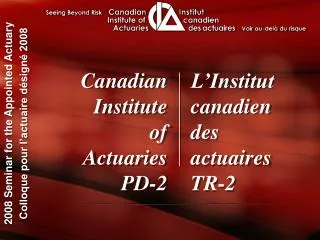 Canadian Institute of Actuaries PD-2
