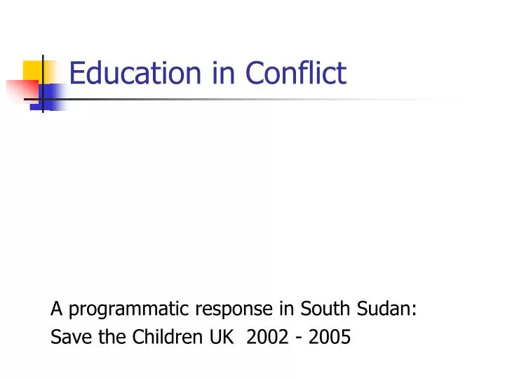 education in conflict