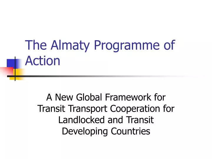 the almaty programme of action