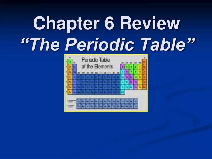chapter 6 review the periodic table