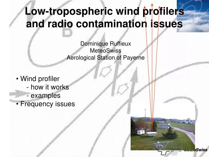 low tropospheric wind profilers and radio contamination issues