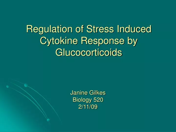 regulation of stress induced cytokine response by glucocorticoids