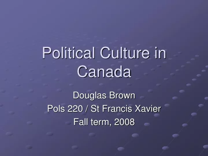political culture in canada