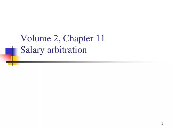 volume 2 chapter 11 salary arbitration