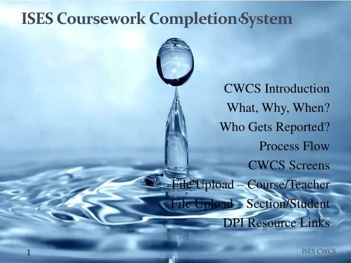 ises coursework completion system