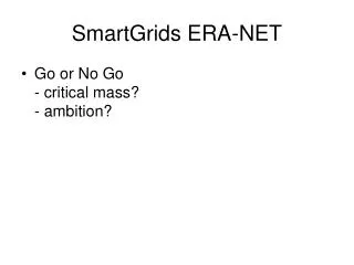 SmartGrids ERA-NET