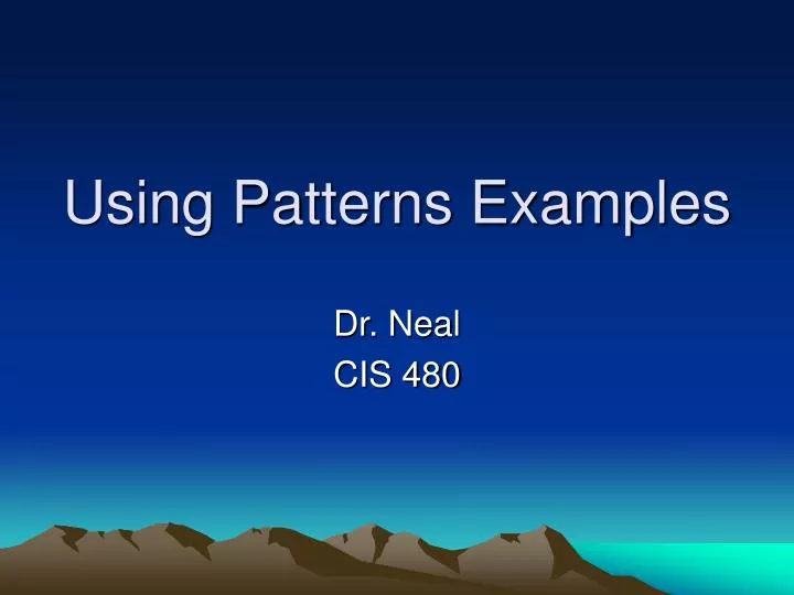 using patterns examples