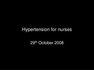 Hypertension for nurses