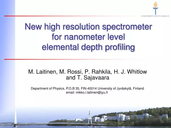 new high resolution spectrometer for nanometer level elemental depth profiling