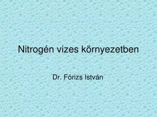 nitrog n vizes k rnyezetben