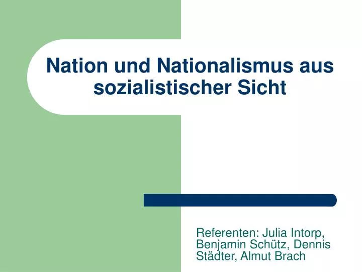 nation und nationalismus aus sozialistischer sicht
