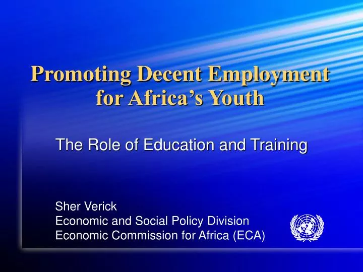 promoting decent employment for africa s youth