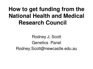 How to get funding from the National Health and Medical Research Council