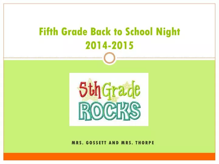 fifth grade back to school night 2014 2015