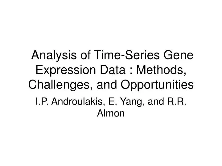 analysis of time series gene expression data methods challenges and opportunities