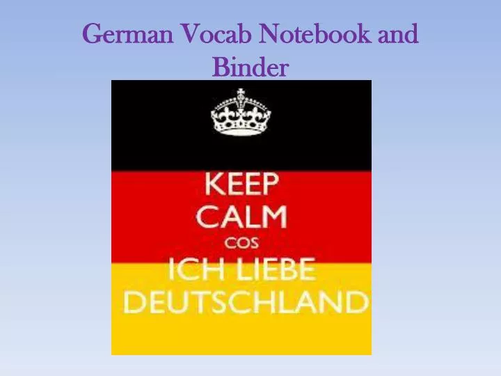 german vocab notebook and binder