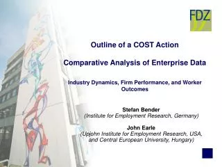 Outline of a COST Action Comparative Analysis of Enterprise Data