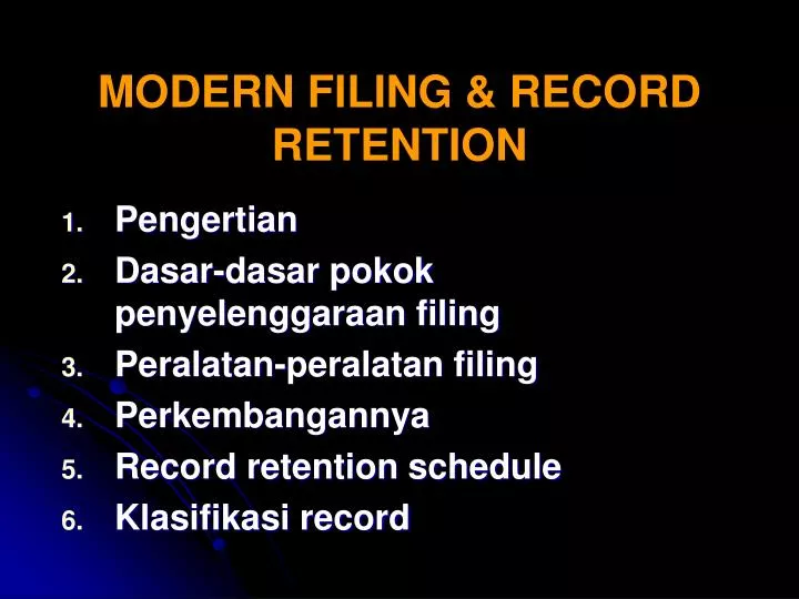 modern filing record retention