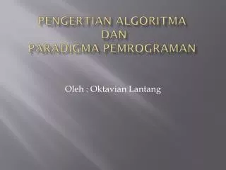pengertian algoritma dan paradigma pemrograman