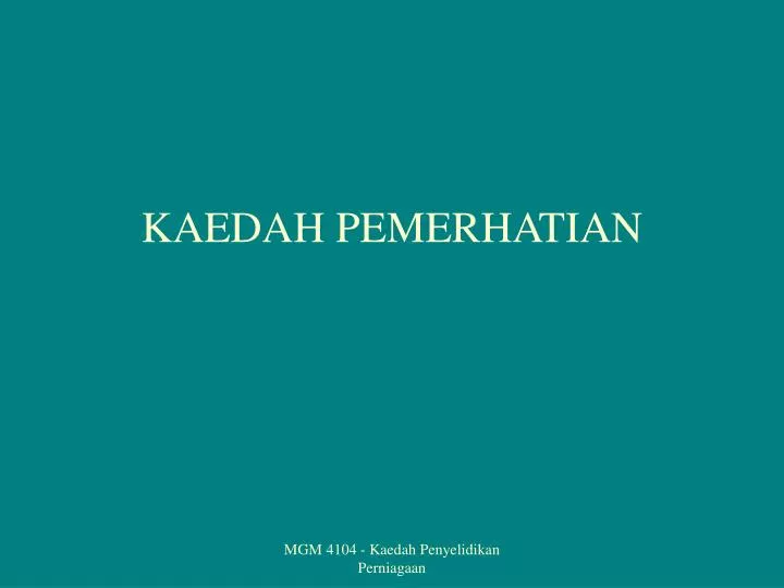 kaedah pemerhatian