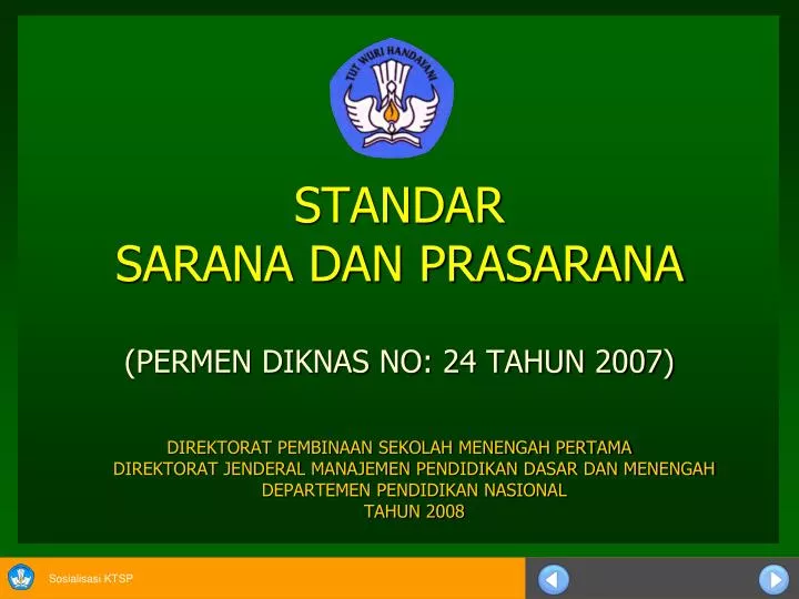 standar sarana dan prasarana permen diknas no 24 tahun 2007