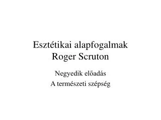 eszt tikai alapfogalmak roger scruton