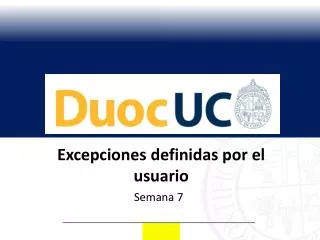 excepciones definidas por el usuario