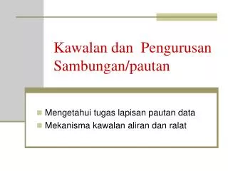 kawalan dan pengurusan sambungan pautan