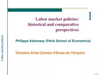 Labor market policies: historical and comparative perspectives
