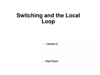 Lecture 2 Paul Flynn