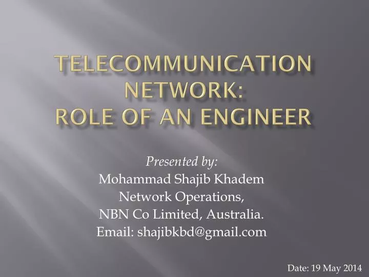 telecommunication network role of an engineer