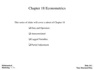 Chapter 18 Econometrics